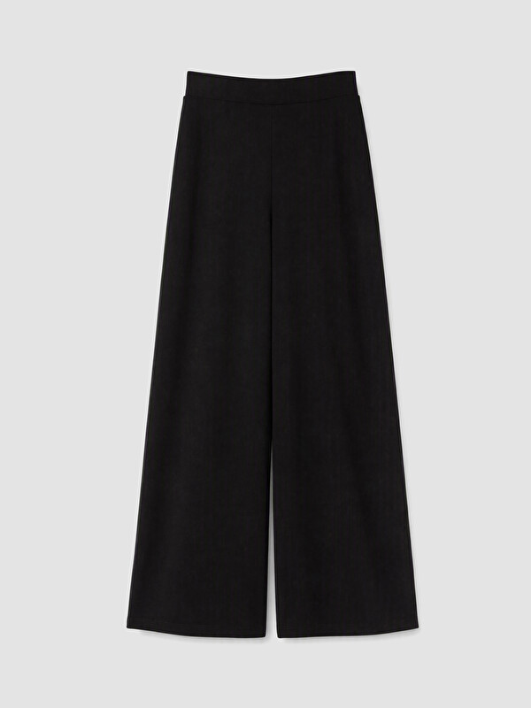 LCW Comfort Yüksek Bel Geniş Paça Krep Kadın Pantolon