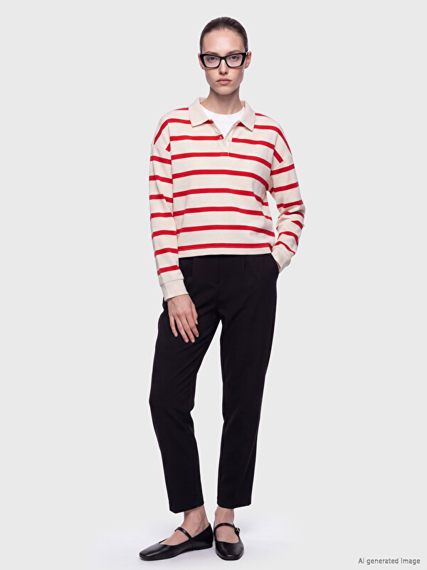 LCW Comfort Elastic Waist Women's Crepe Trousers