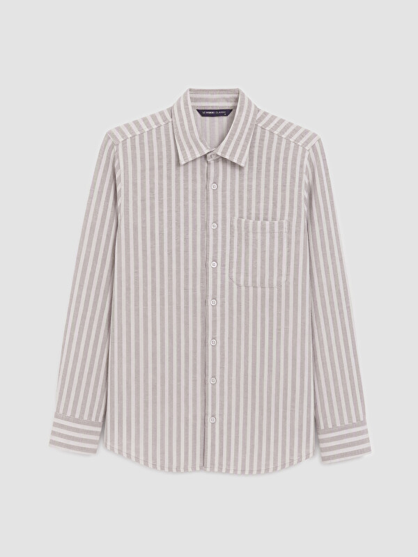 LCWAIKIKI Classic Regular Fit Çizgili Poplin Erkek Gömlek