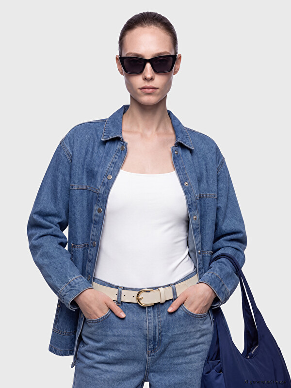 LCW Comfort Kadın Jean Gömlek Tunik