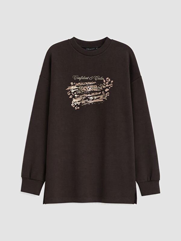 LCW Modest Soft Touch Oversize Kadın Sweatshirt Tunik