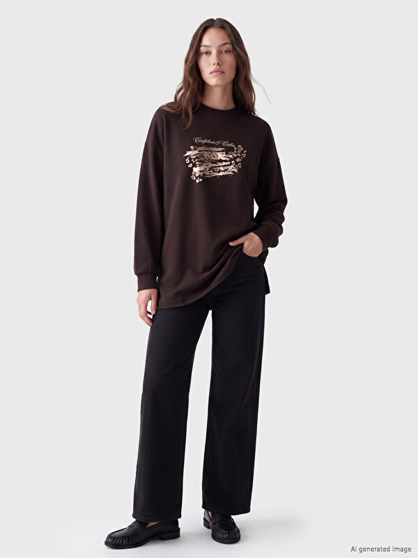 LCW Modest Soft Touch oversize tunika dukserica za Žene