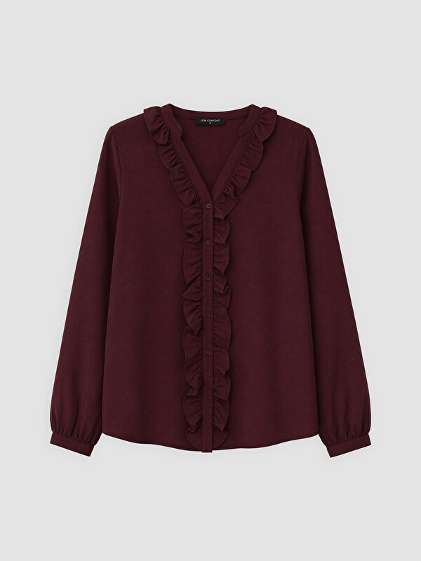 LCW Comfort Notch Neck Frilled Women's Shirt