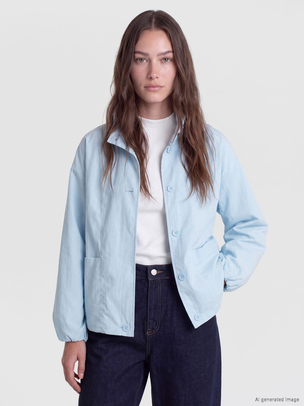 LCW Modest Dik Yaka Oversize Kadın Yağmurluk