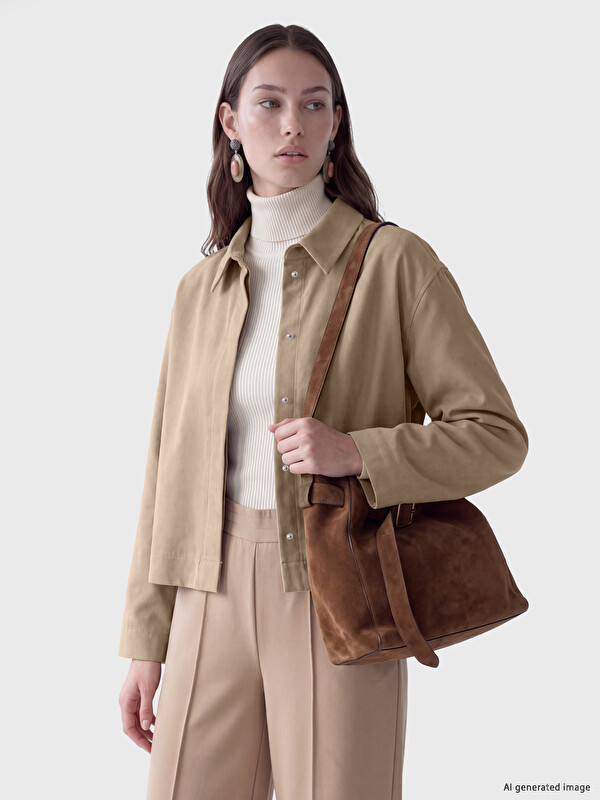LCW Modest Woman Beige Shirt