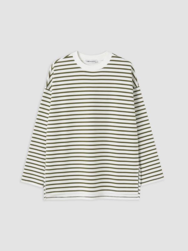 LCW Modest Woman Khaki Sweatshirt Tunic