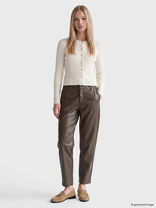 LCW Vision Faux Leather Cigarette Women's Trousers