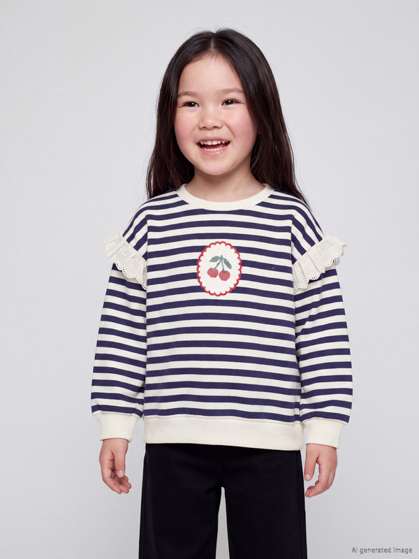 LCW Kids Striped Girls' Thick Sweatshirt