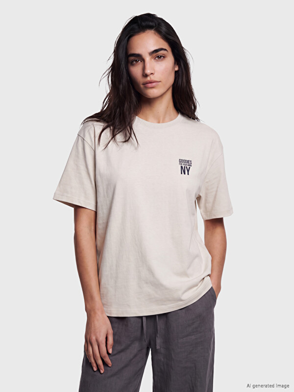 LCW Vision Printed Oversize Women's T-Shirt