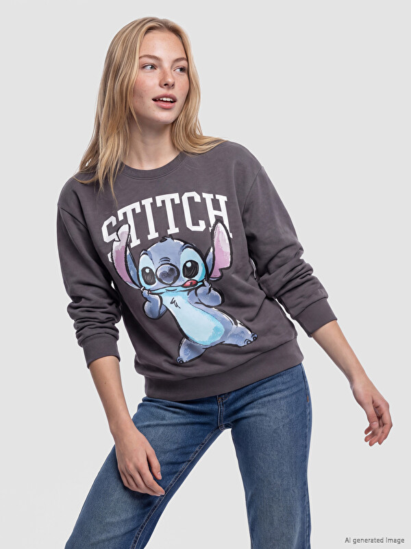 XSIDE Stitch Printed Oversize Women's Sweatshirt