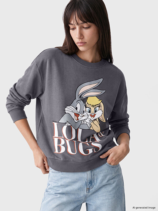 XSIDE Ženska predimenzionirana dukserica sa štampanim Bugs Bunny motivom