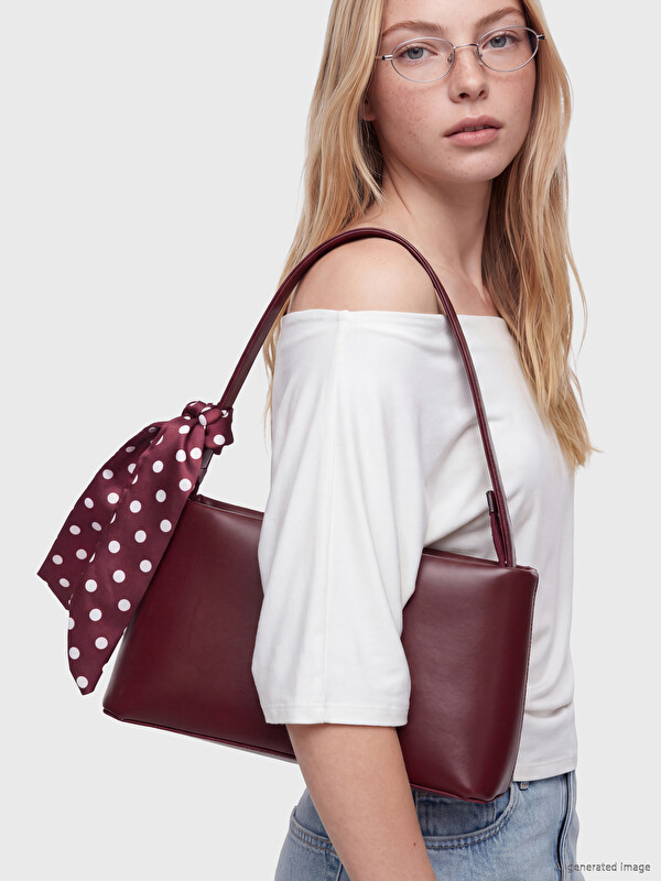 LCW ACCESSORIES Leather Look Scarfed Women's Hand Bag