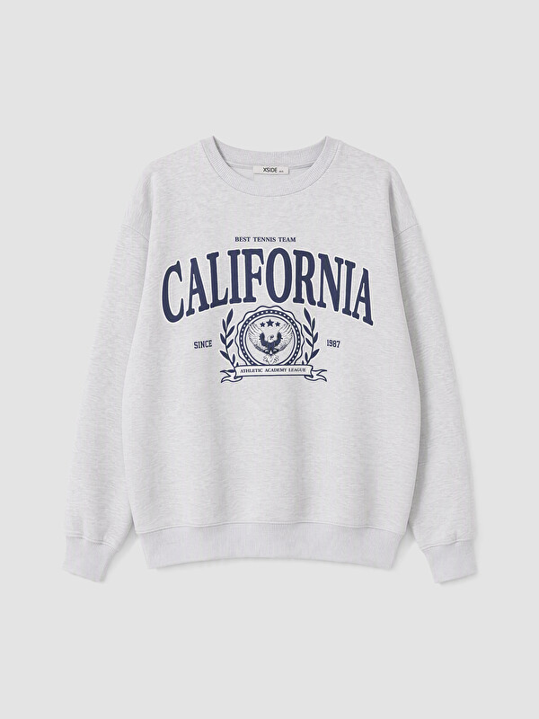 XSIDE Baskılı Oversize Kadın Kalın Sweatshirt