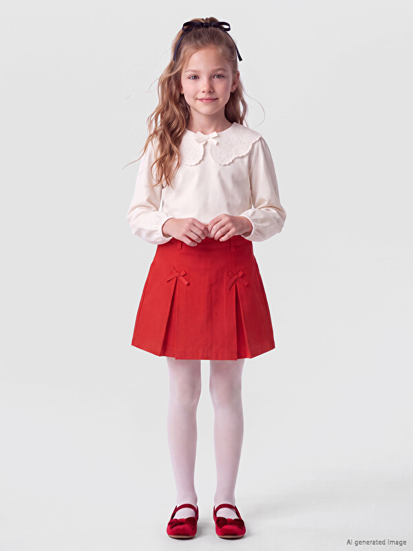 LCW Kids Kız Çocuk Şort Etek ve Külotlu Çorap