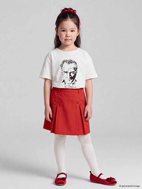 LCW Kids Kız Çocuk Şort Etek ve Külotlu Çorap