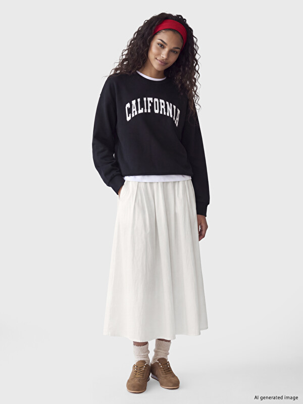XSIDE Elastic Waist Flared Skirt