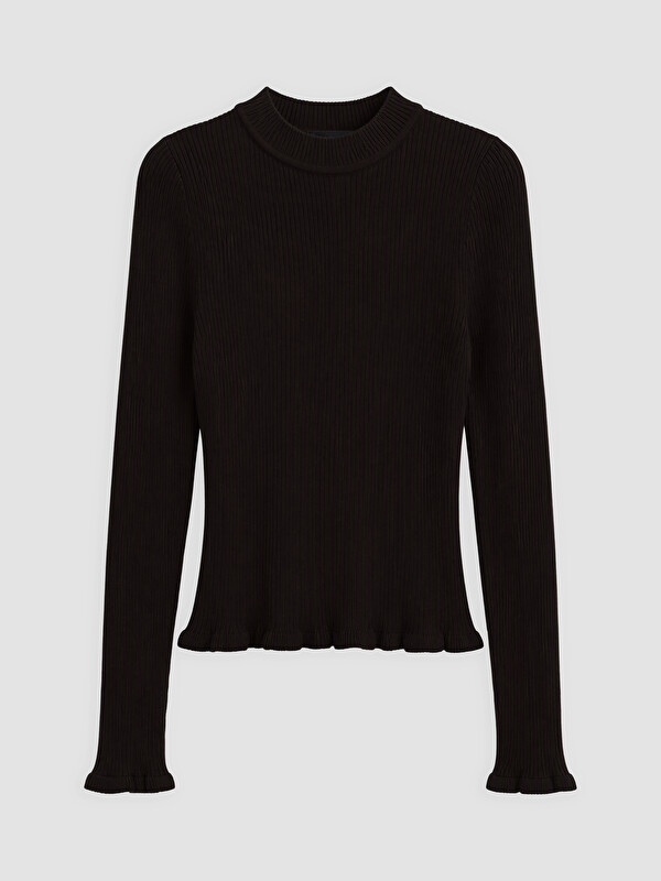LCW Modest Mock Neck Striped Women's Knitwear Sweater