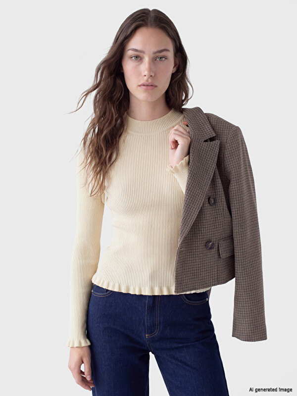 LCW Modest Mock Neck Women's Knitwear Sweater