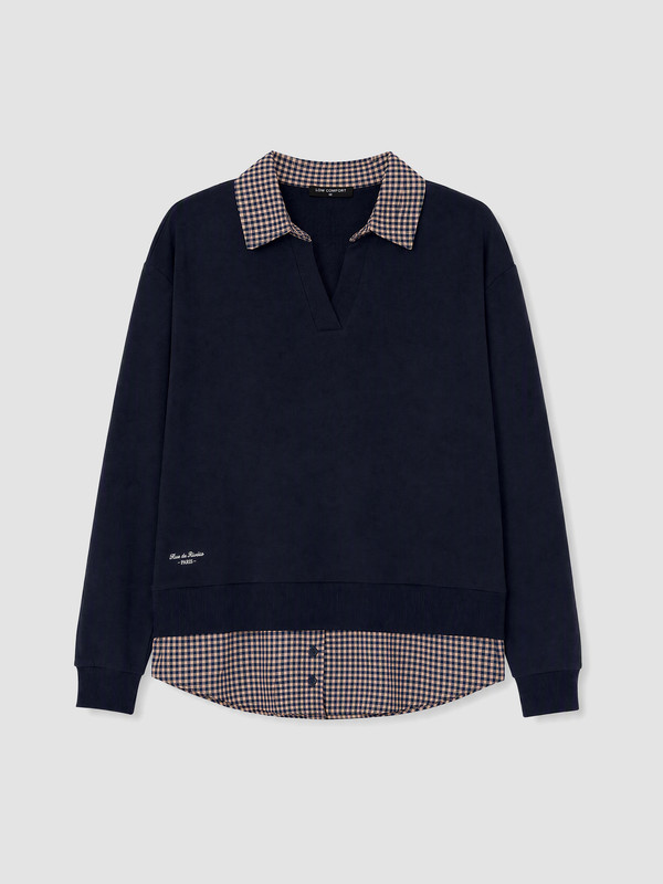LCW Comfort Shirt Collar Plaid Women's Sweatshirt
