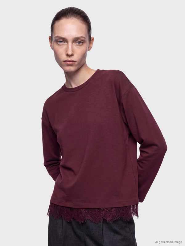 LCW Comfort Lace Detailed Soft Touch Women's Sweatshirt