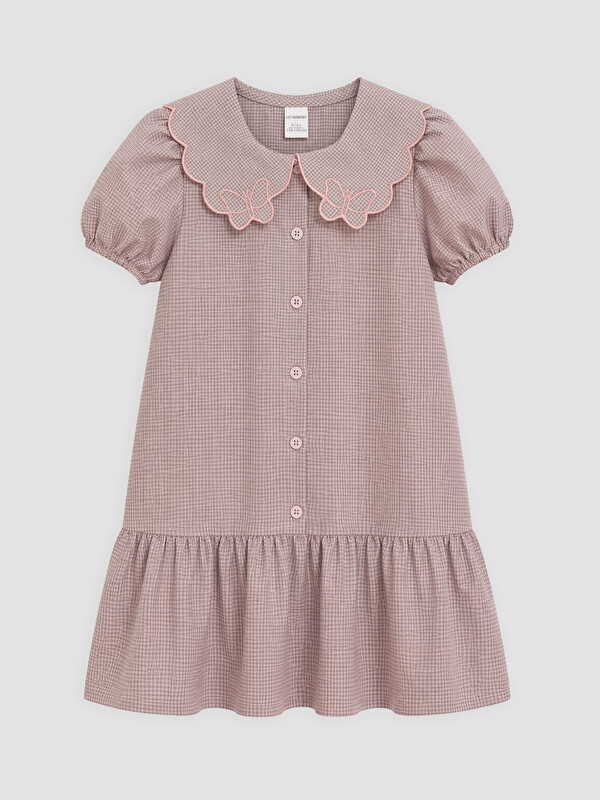 LCW Kids Peter Pan Collar Plaid Girls' Dress