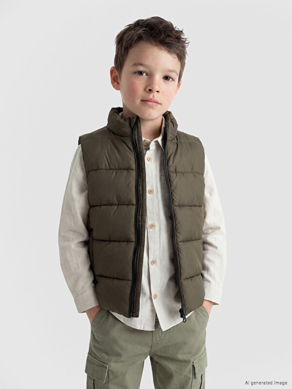 LCW Kids Dik Yaka Erkek Çocuk Şişme Yelek