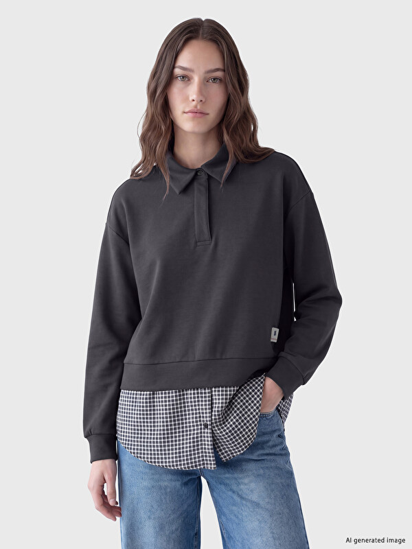LCW Modest Soft Touch Kadın Sweatshirt Tunik