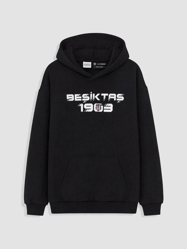LCW Kids Kapüşonlu Beşiktaş Çocuk Kalın Sweatshirt