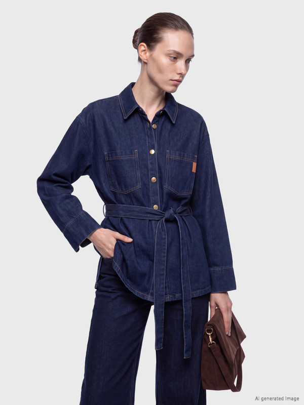 LCW Comfort Tunică Cămașă Jean Oversize pentru Femei