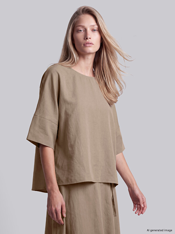 LCW Vision Crew Neck Oversize Blouse