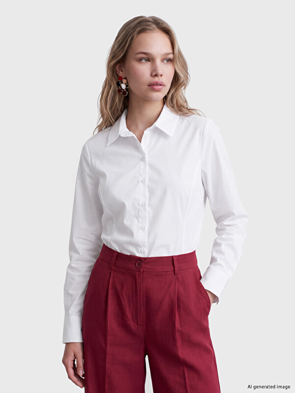 LCW Vision Poplin Kadın Gömlek