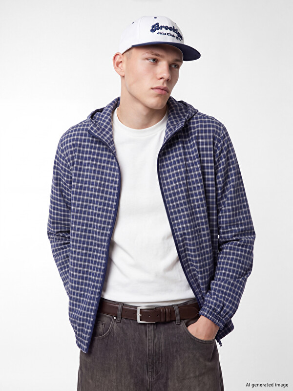XSIDE Relaxed Fit Hooded Men's Gabardine Coat