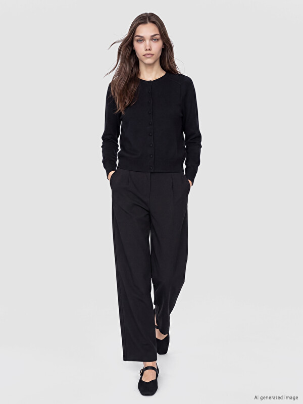 LCW Modest Loose Fit Kadın Pileli Kumaş Pantolon