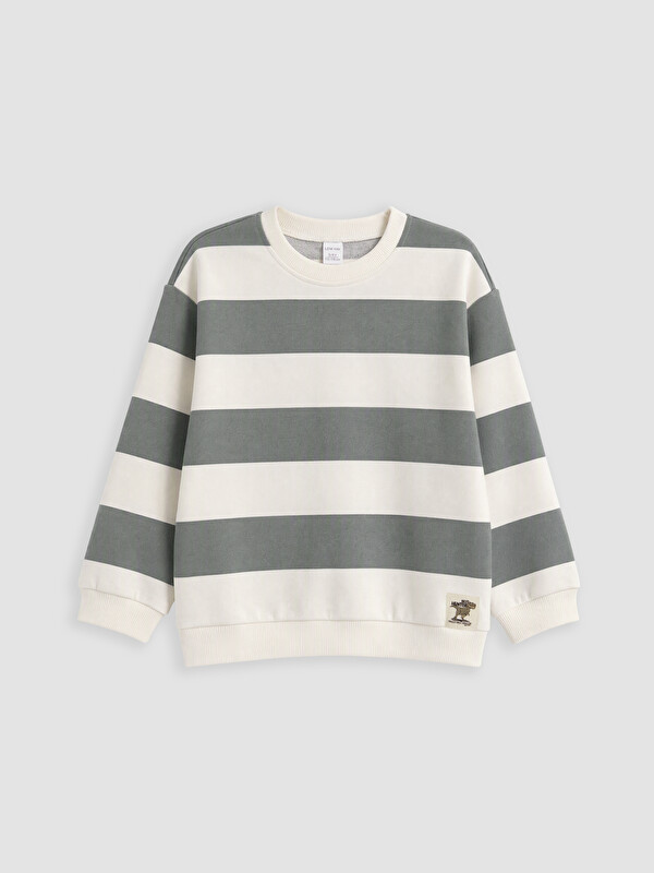 LCW Kids Çizgili Erkek Çocuk Sweatshirt