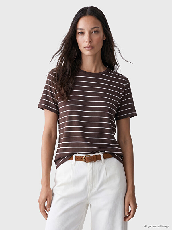LCW EVERYDAY Crew Neck Striped Women's T-Shirt