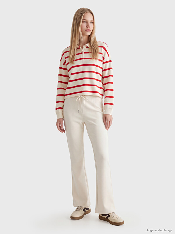 LCW Vision Elastic Waist Flare Women's Sweatpants