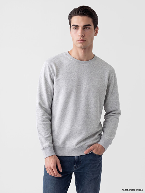 LC WAIKIKI Bisiklet Yaka Erkek Sweatshirt