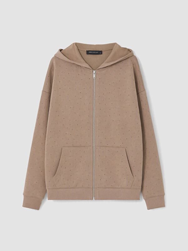 LCW EVERYDAY Soft Touch Taşlı Kadın Fermuarlı Sweatshirt