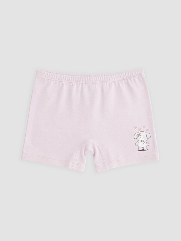 LCW Kids Pamuklu Baskılı Kız Çocuk Boxer