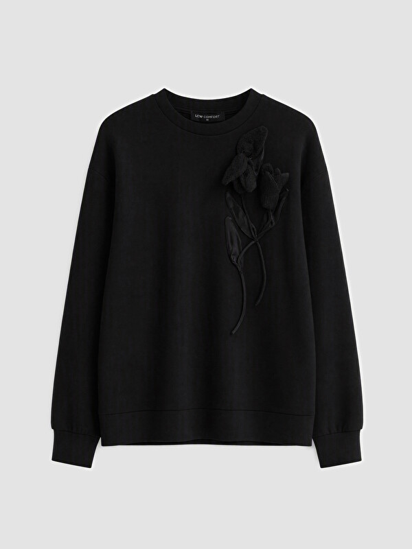 LCW Comfort Woman Black Sweatshirt