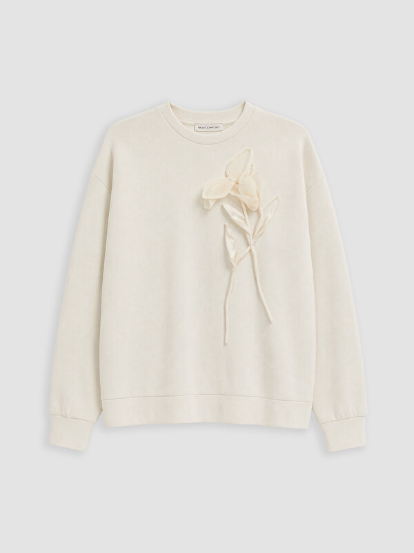 LCW Comfort Nakışlı Soft Touch Kadın Sweatshirt