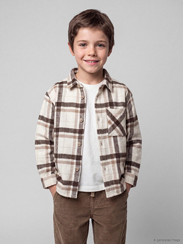 LCW Kids Ekose Gabardin Erkek Çocuk Gömlek