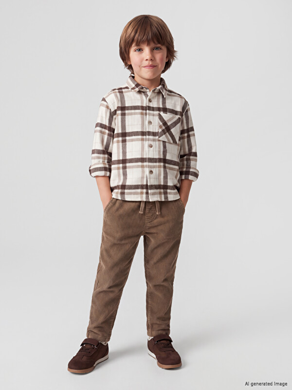 LCW Kids Ekose Gabardin Erkek Çocuk Gömlek