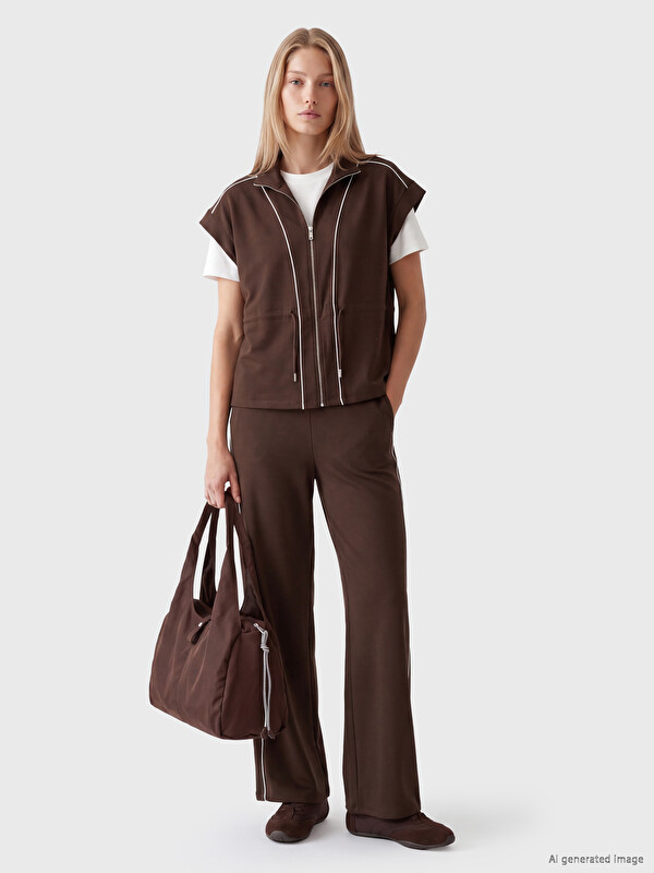LCW EVERYDAY Stripe Detailed Soft Touch Women's Sweatpants