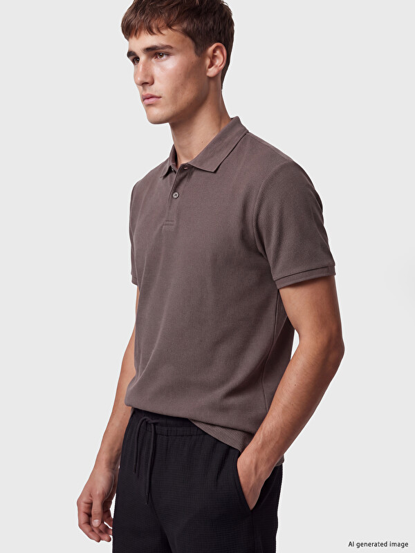 LCW Vision Polo Collar Textured Men's T-Shirt