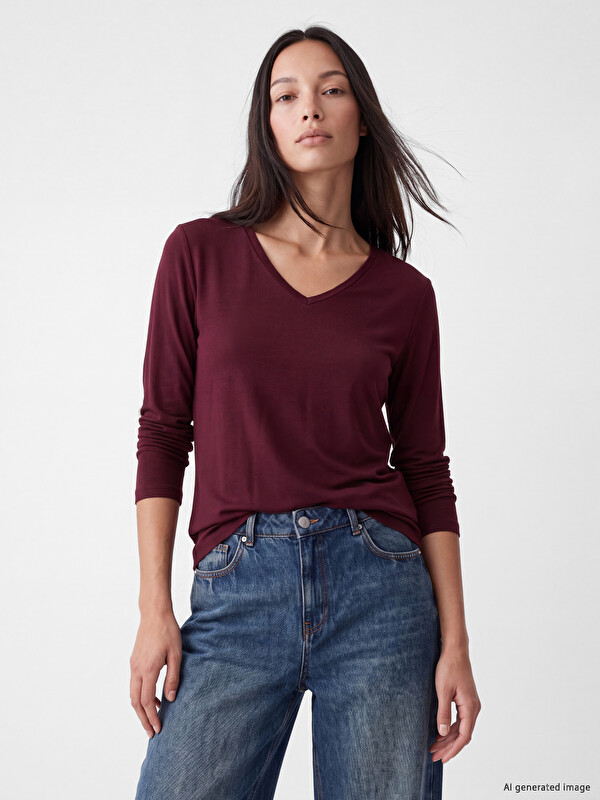 LCW EVERYDAY Woman Bordeaux T-Shirt