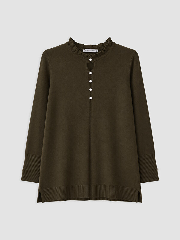 LCW Grace Woman Khaki Sweater