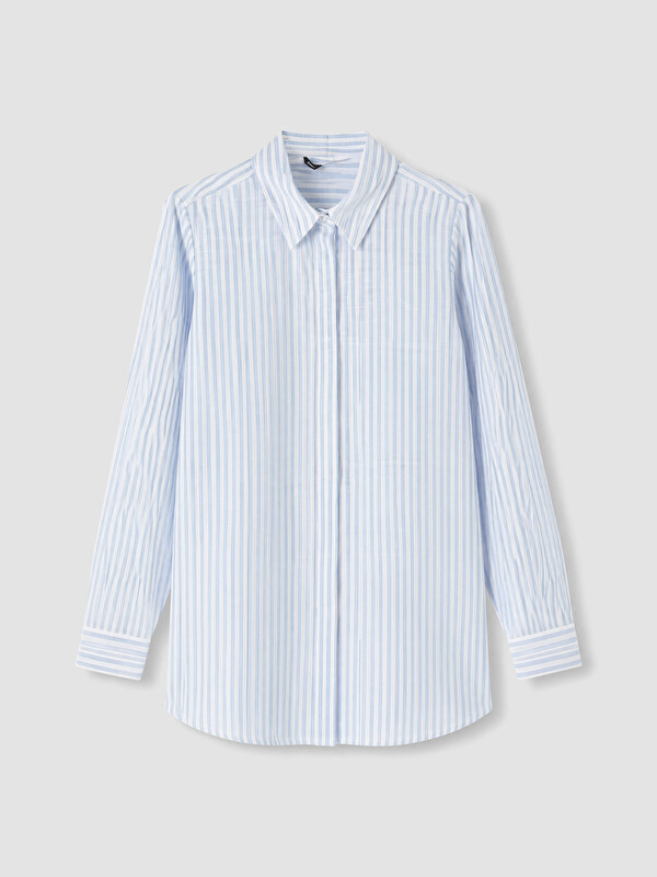 LCW EVERYDAY Çizgili Poplin Kadın Gömlek Tunik