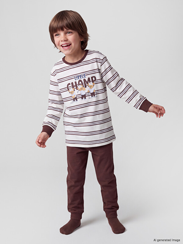 LCW Kids Pidžama set za dječake sa okruglim izrezom