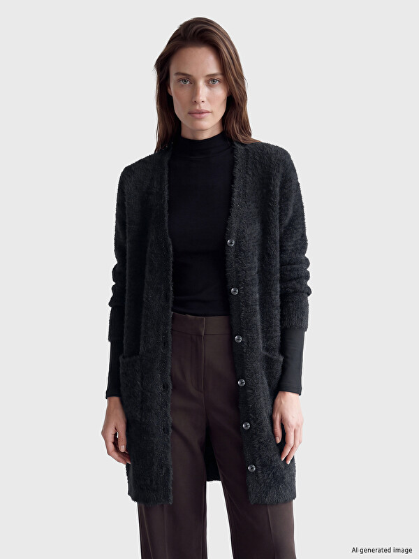LCW Grace V Neck Women's Knitwear Cardigan